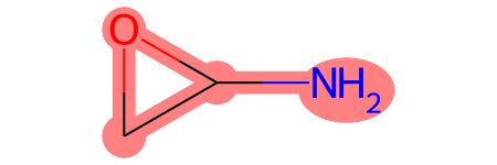 The first molecule, with the MCS highlighted
