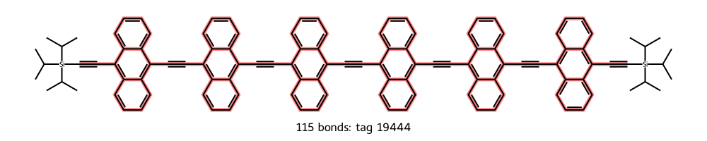 n=6 oligomer with conjugated bond chain highlighted