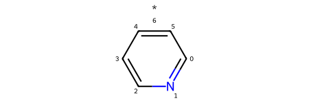 pyridine with an unattached *