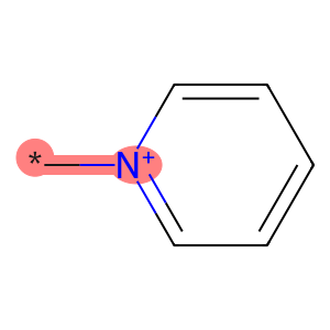 pyridinium where the nitrogen and its bonded * are highlighted